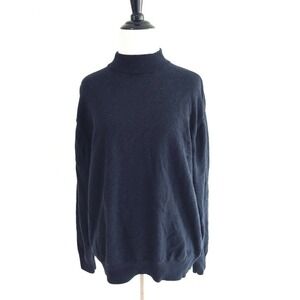 Raffi Linea Uomo | High Neck Sweater Men Size XL 54 Black Wool Pullover Rib Trim